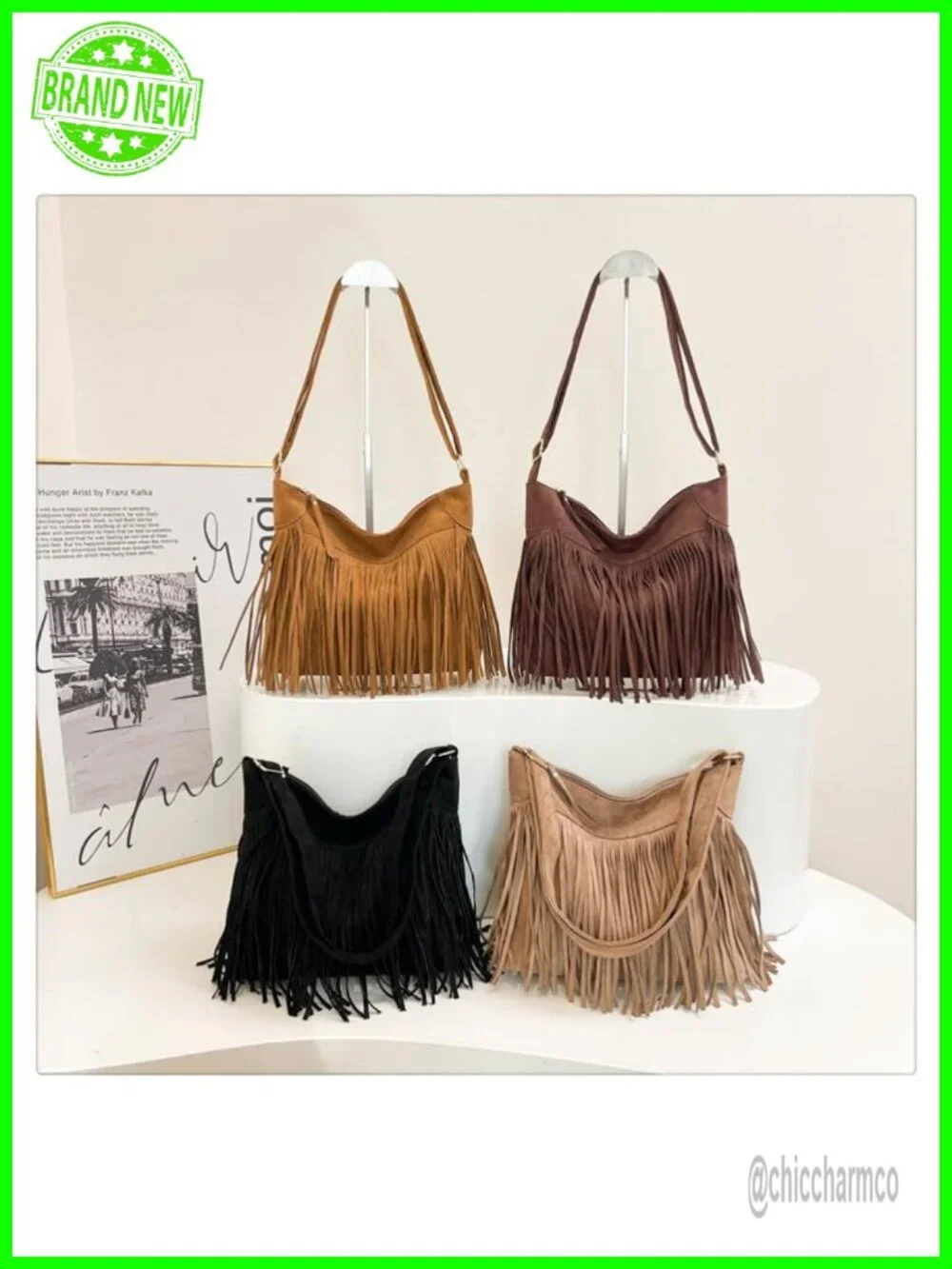 Vintage Fringe Hobo Bag - Suede Tassel Crossbody Shoulder Purse